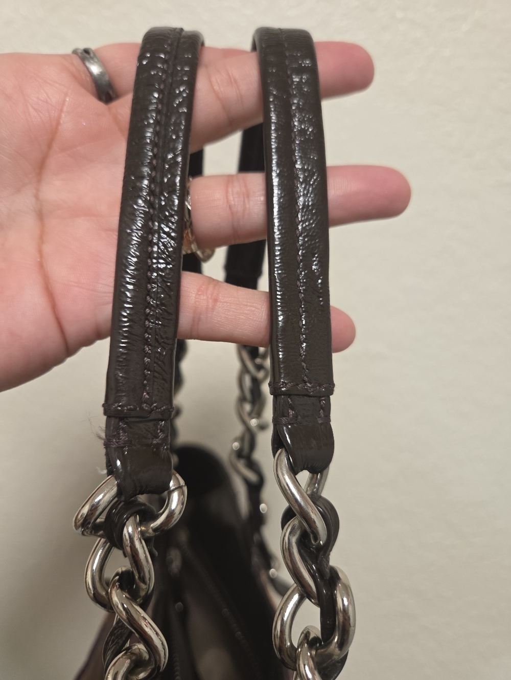 Coach Purple, Brown & Cream Signature Link-Print Tote - Picture 3 of 5